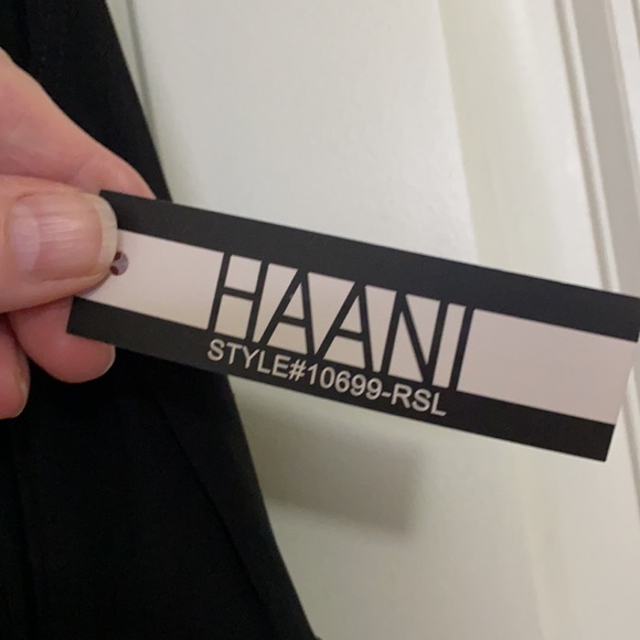 NWT HAANI Maxi Dress Bling Neckline Stretch Black - Picture 5 of 7